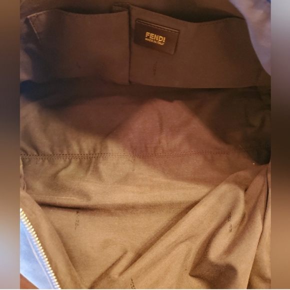 Fendi Blue Metallic Nubuck Medium Chains Tote Bag - Picture 7 of 16